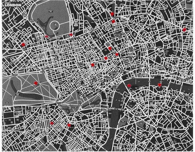 Pin City Wanddekoration London City schwarz