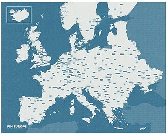 Pin Wall Europa Seinakaunistus helesinine