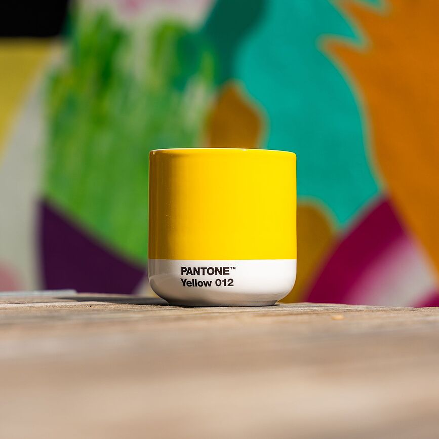 Pantone Termo skodelica, 190 ml, rumena