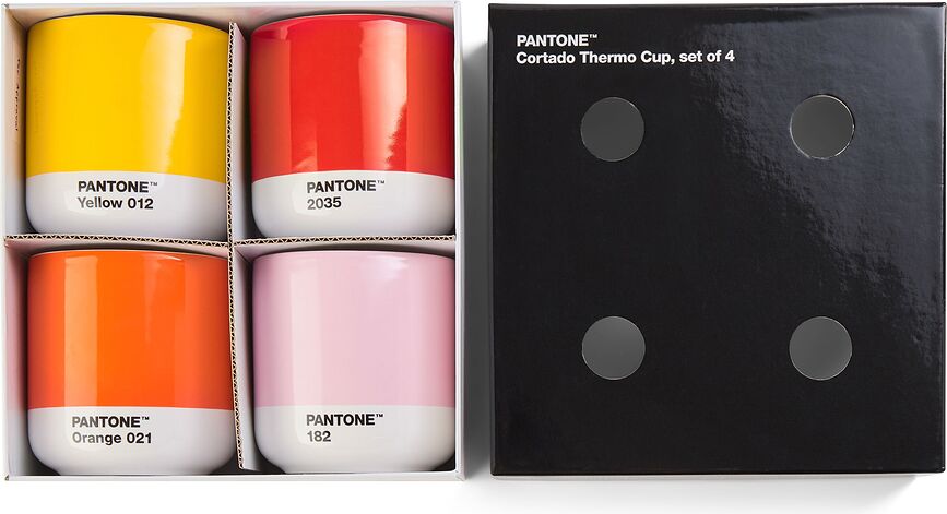 Pantone Termo skodelice, 190 ml, topli odtenki, 4 kosi