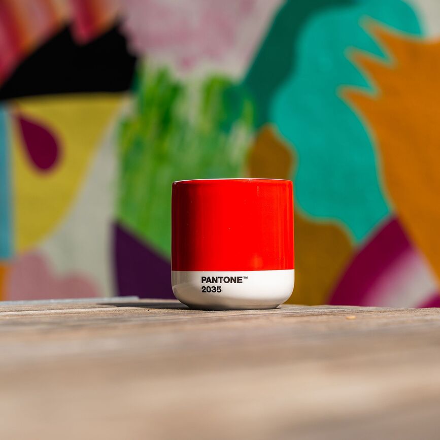 Tazas térmicas Pantone, 190 ml, colores cálidos, 4 unidades