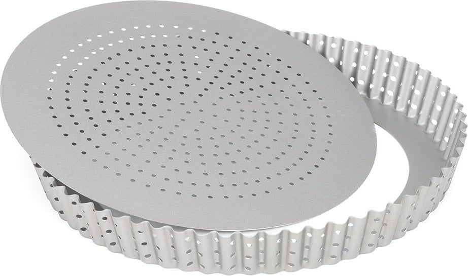 Forma do quiche Silver-Top 24 cm perforowana