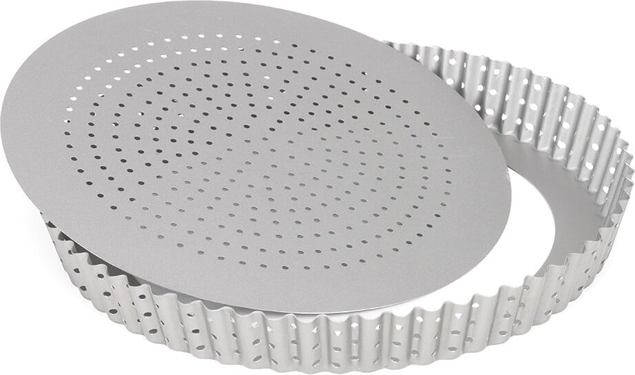Forma do quiche Silver-Top 28 cm perforowana