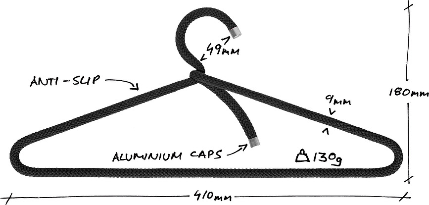 Perchas Rope, azul oscuro, 3 unidades