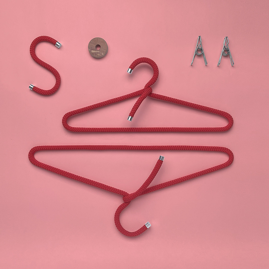 Rope Κρεμάστρες ρούχων, σκούρο μπλε, 3 τμχ