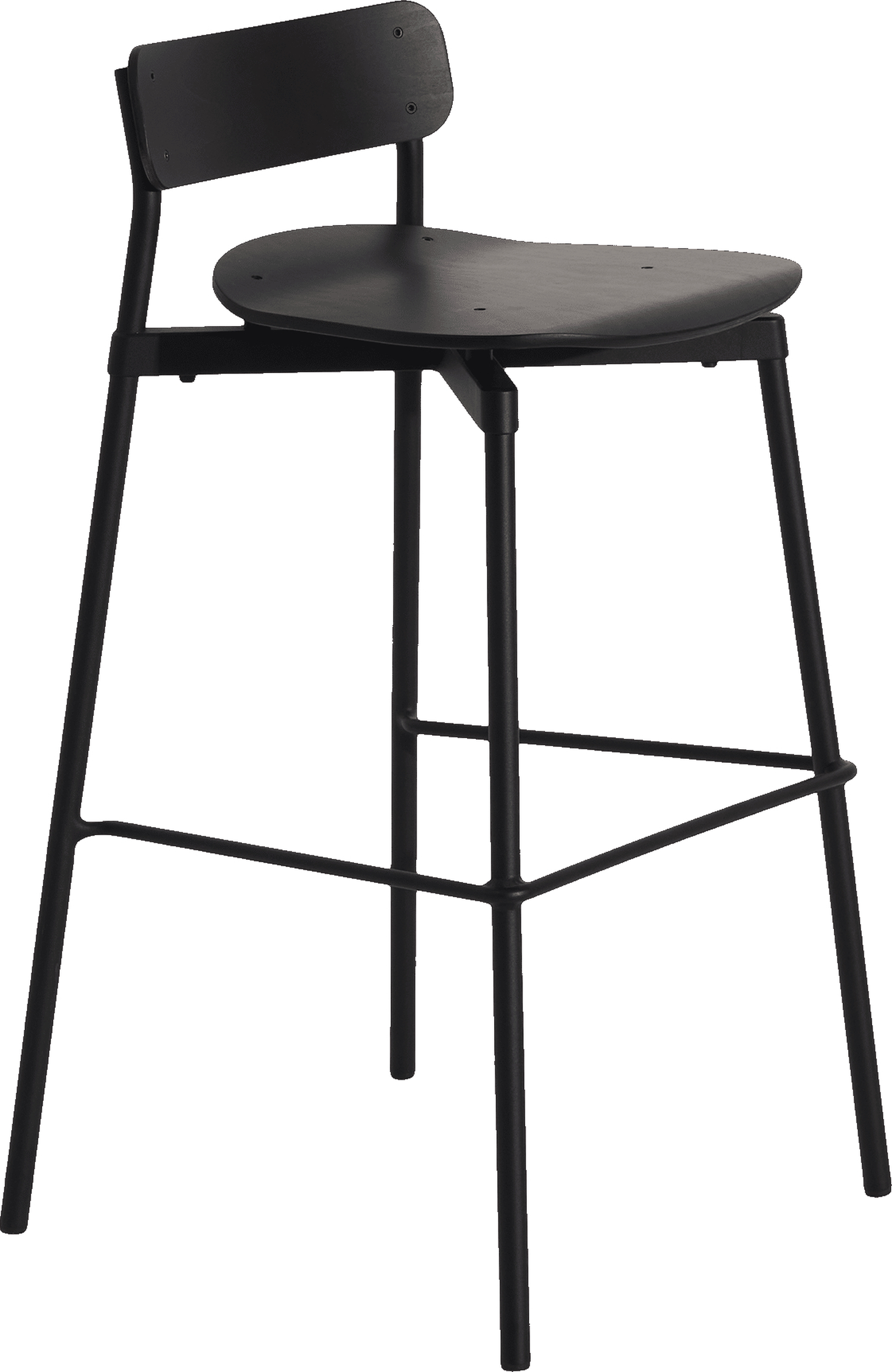 Fromme Wood Barhocker 75 cm, schwarz