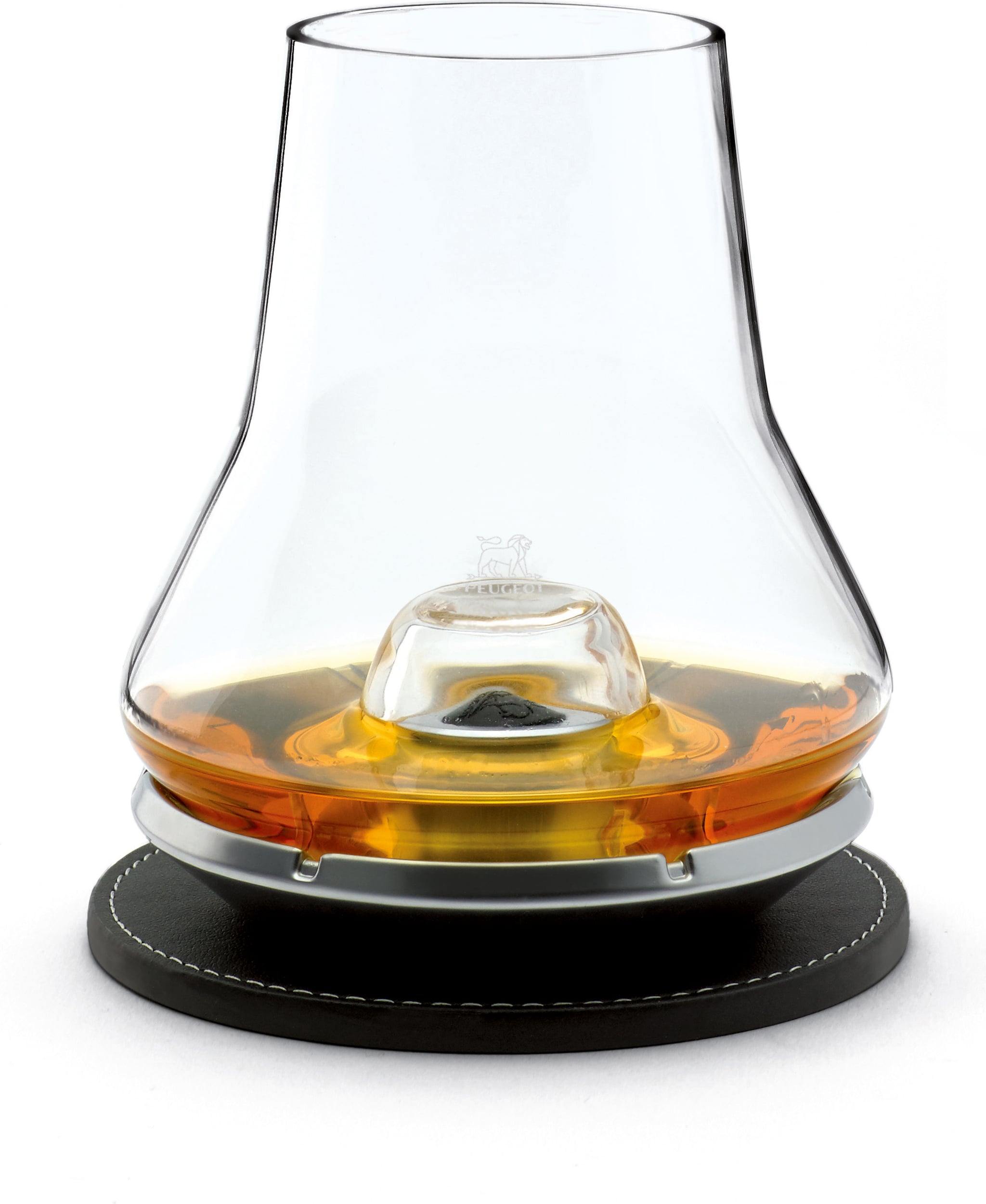 Peugeot Whisky-Glas zur Verkostung mit Kühluntersetzer