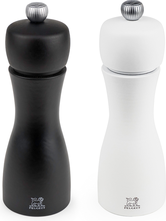 Tahiti Moulins à Sel et Poivre, noirs et blancs, Lot de 2