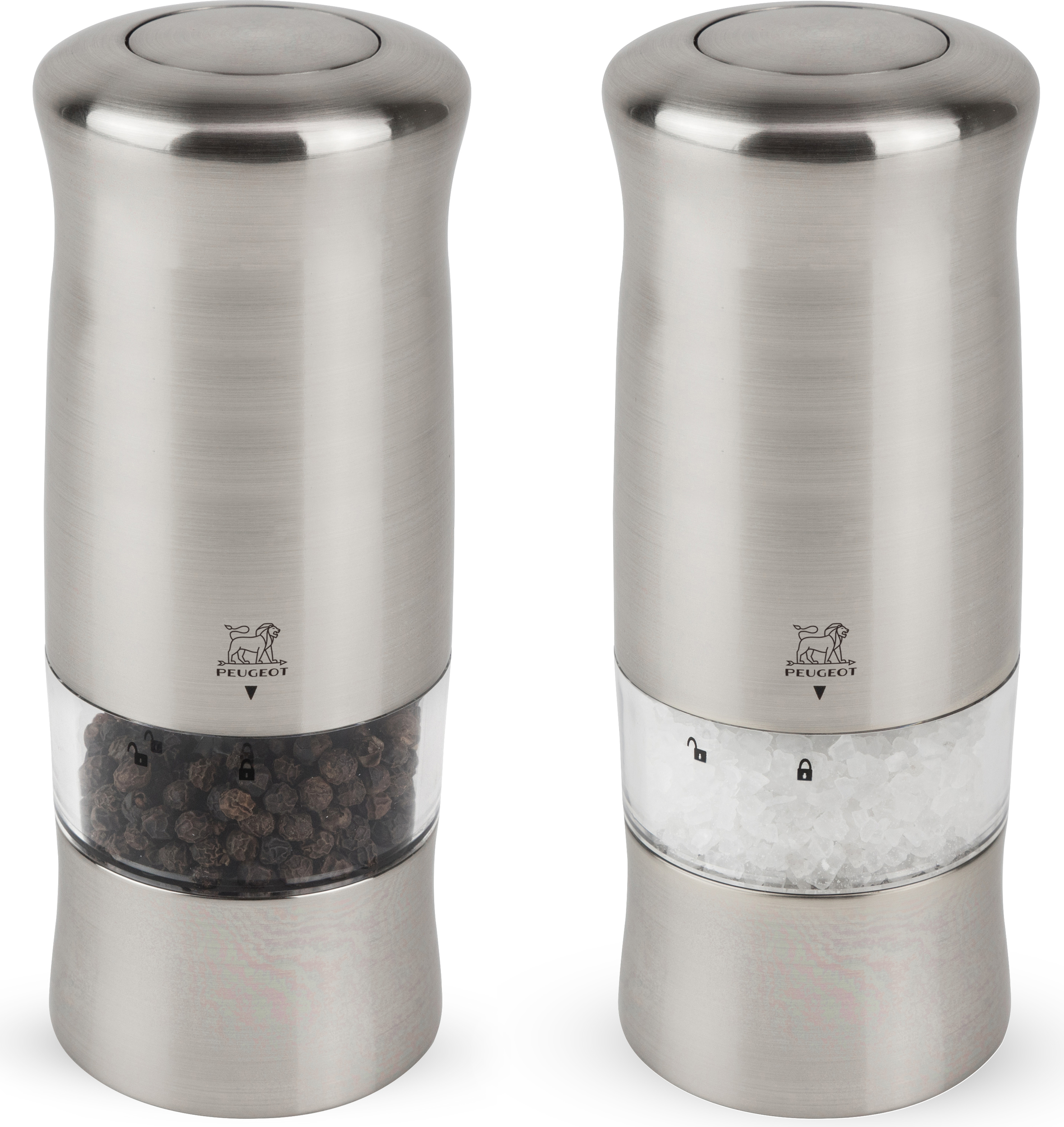 Pepper Grinders Set 2 Pcs Stainless Steel Electric Salt Pepper