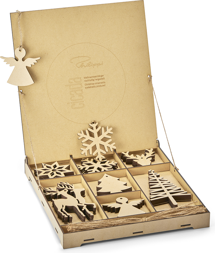 Adornos Navideños en caja Cicada, 35 unidades