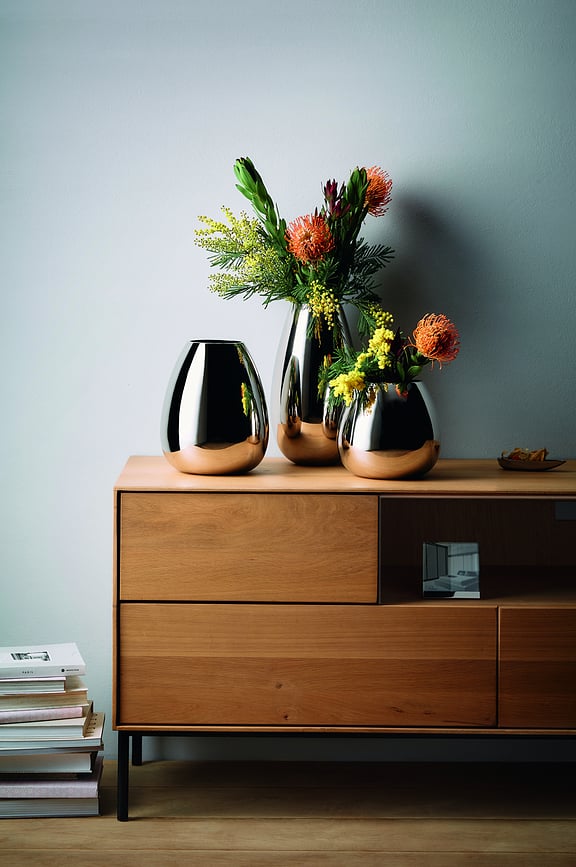 Anais Vase, taille L, argenté