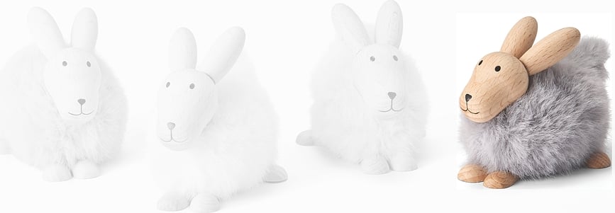 Emily Figurine Lapin de Pâques, gris clair