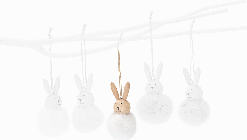 Emmy Suspension lapin de Pâques, blanche