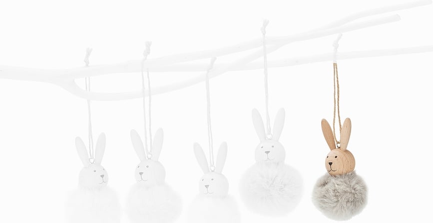 Emmy Suspension Lapin de Pâques, gris clair