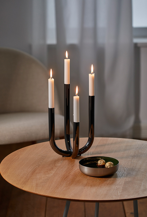 Festive Bougeoir, chrome noir