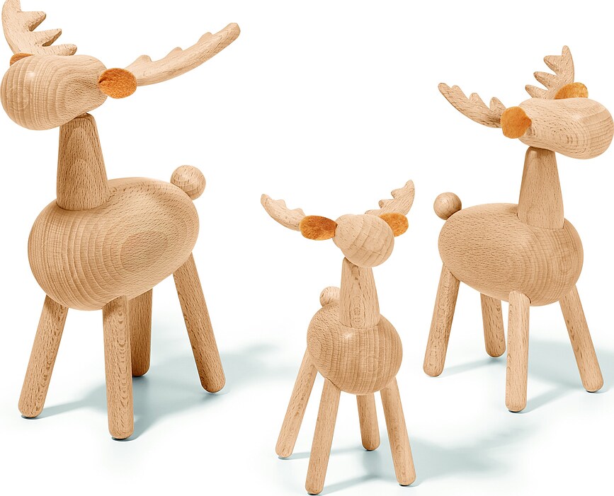 Figura Elmar de madera de haya, alce, talla M