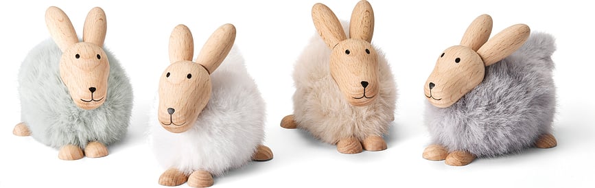 Figura decorativa de Pascua Emily, conejo, gris claro