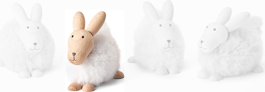 Figura Decorativa de Conejo Emily, de Pascua, blanca