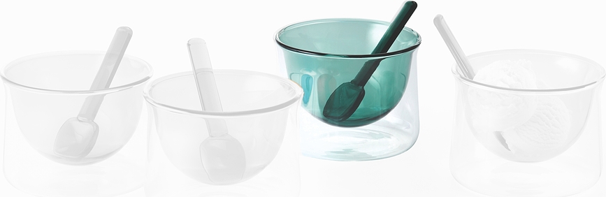 Gelato Posudica za sladoled s žlicom zelena