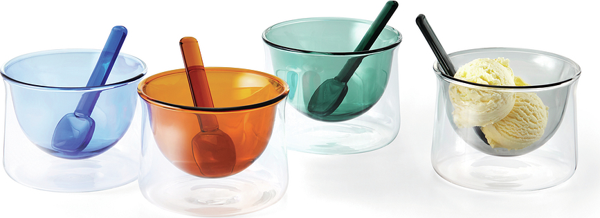 Gelato Skodelica za sladoled z žlico, oranžna