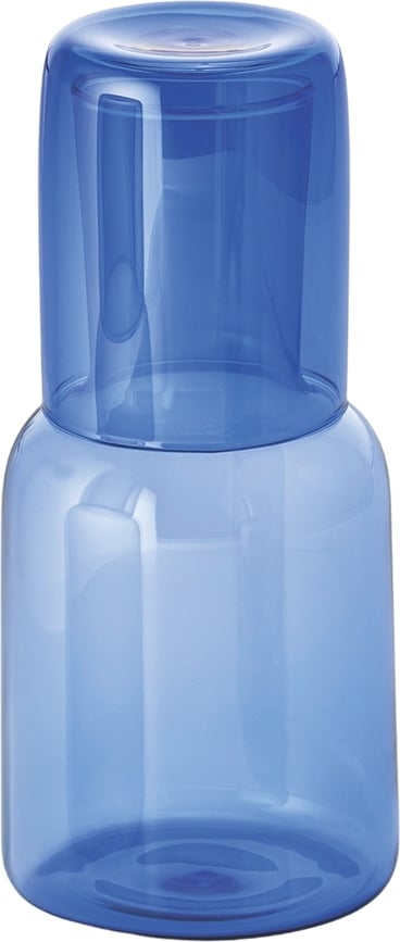 Jarra de agua con vaso de cristal Viva, azul, Set de 2 piezas