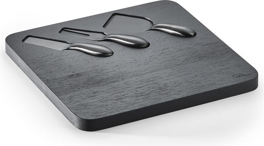 Juego de Tabla y 3 Cuchillos para Queso Fromage, 4 piezas