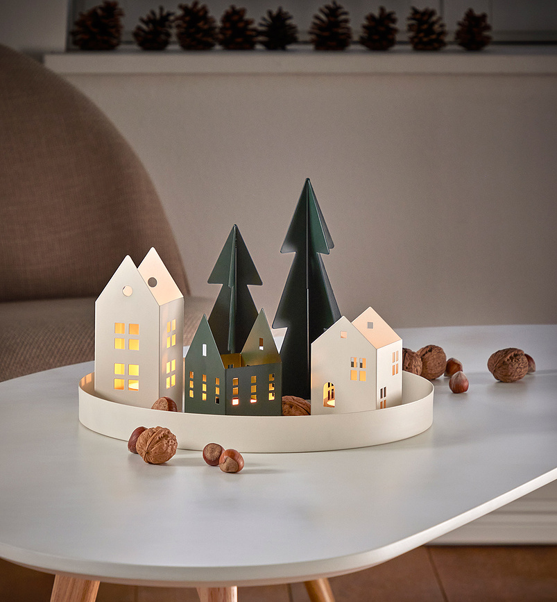 Le Quartier Porte-bougie de Noël avec plateau