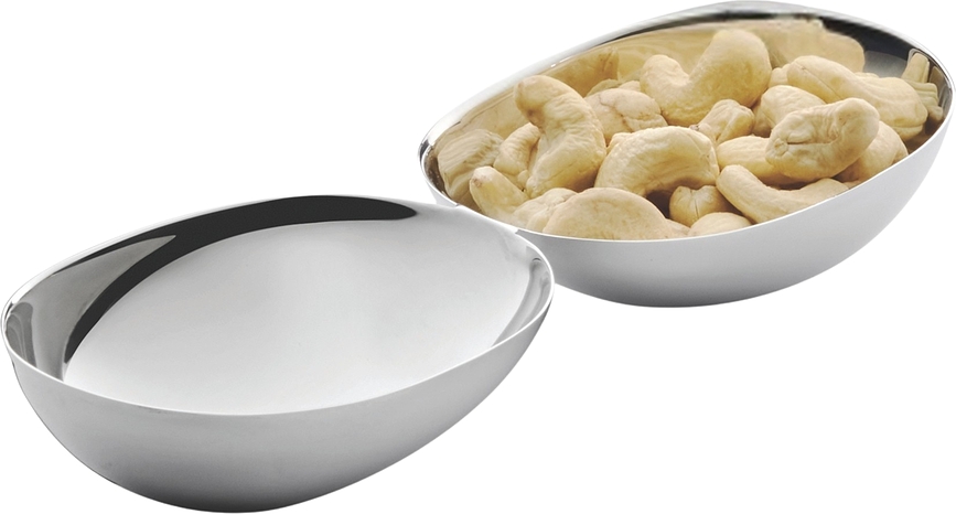 Pebbles Skleda za prigrizke, srebrna