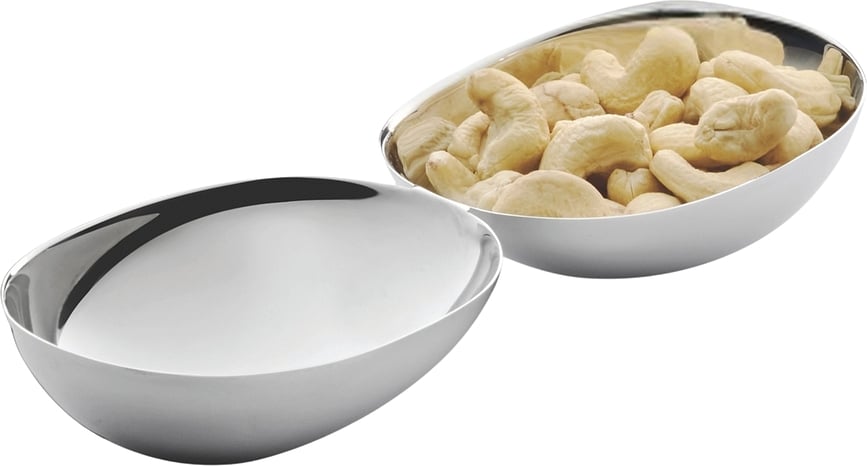 Pebbles Snacksskål dubbel, silver
