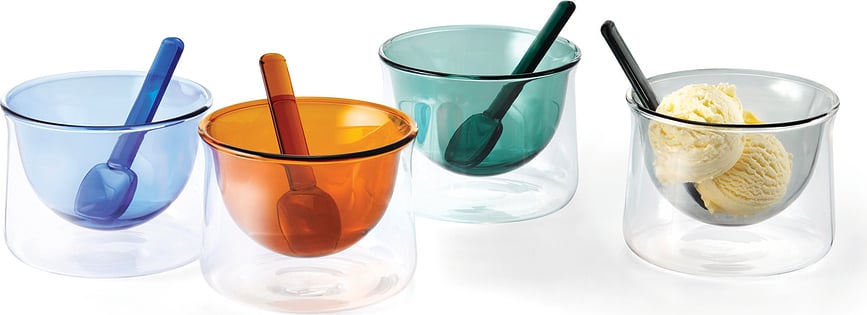 Tazón para Helado Gelato, naranja, con cuchara