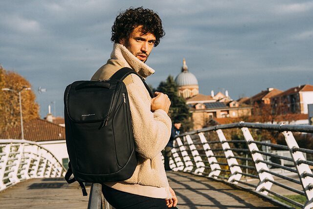 Pininfarina Active Backpack Exclusive and Functional Design Backpack Black Pininfarina Active Backpack Exclusive and Functional Design Backpack Black