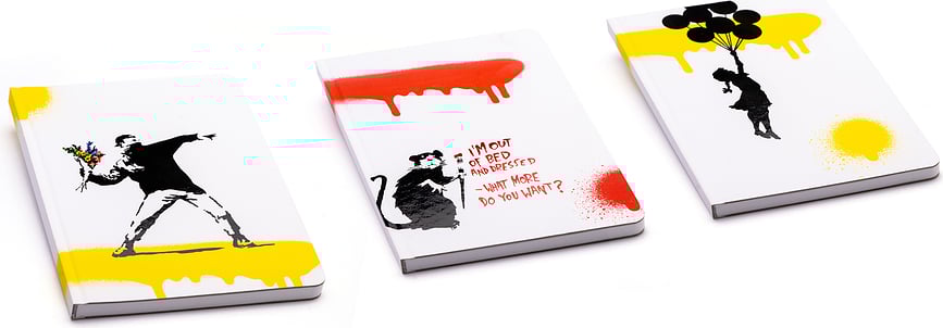 Cuaderno de papel de piedra impermeable Pininfarina Banksy Flower, A5, 128 páginas