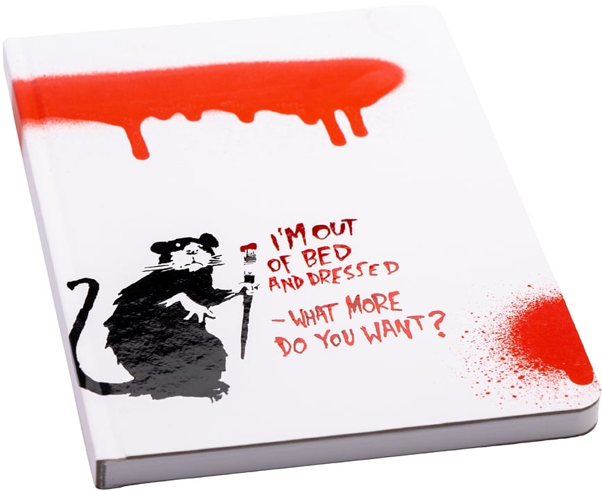 Cuaderno de papel de piedra impermeable Pininfarina Banksy Rat, A5, 128 páginas