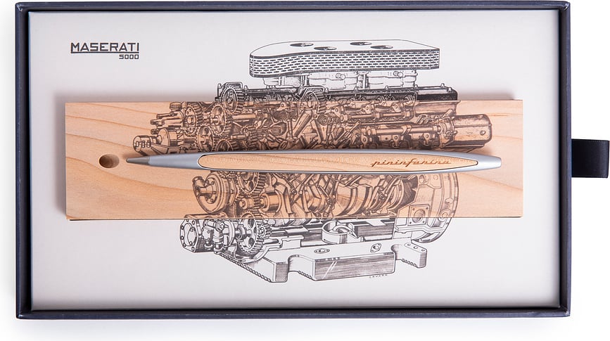Lápiz Eterno Pininfarina Cambiano Maserati, tecnología Ethergraf, en estuche