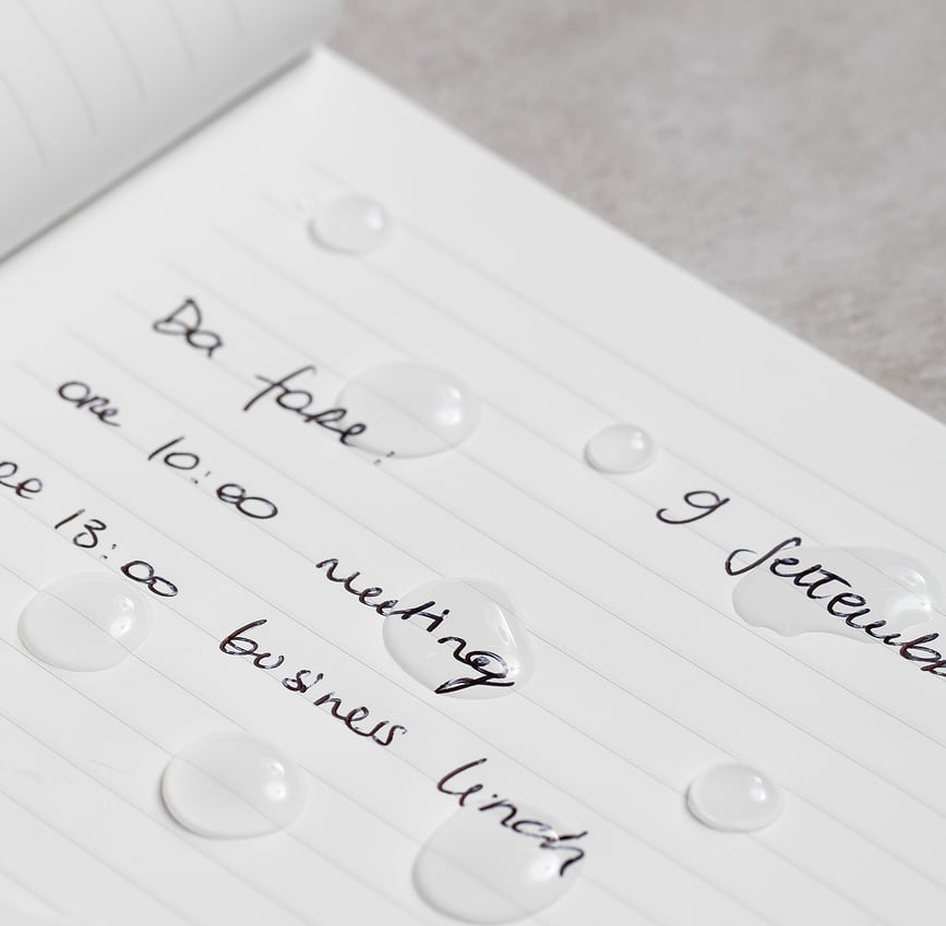 Libreta impermeable de papel de piedra Pininfarina, A5, 128 páginas, rayada, negra