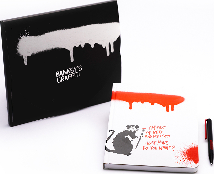 Notes s perem Pininfarina Banksy A5, 128 stran, červený, 2 díl.