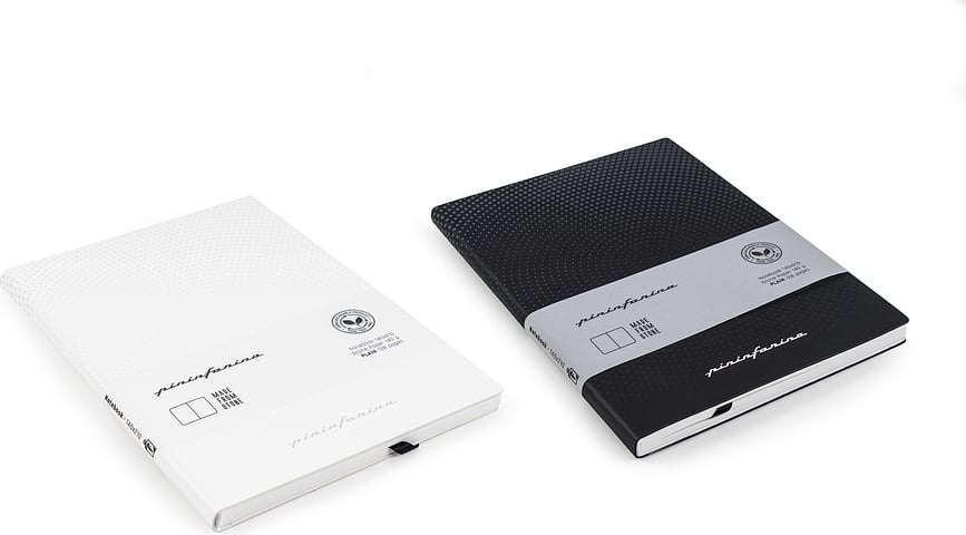 Pininfarina Flexi Notes, notes iz kamnitega papirja, vodoodporen, gladek, A5, 128 strani, bel