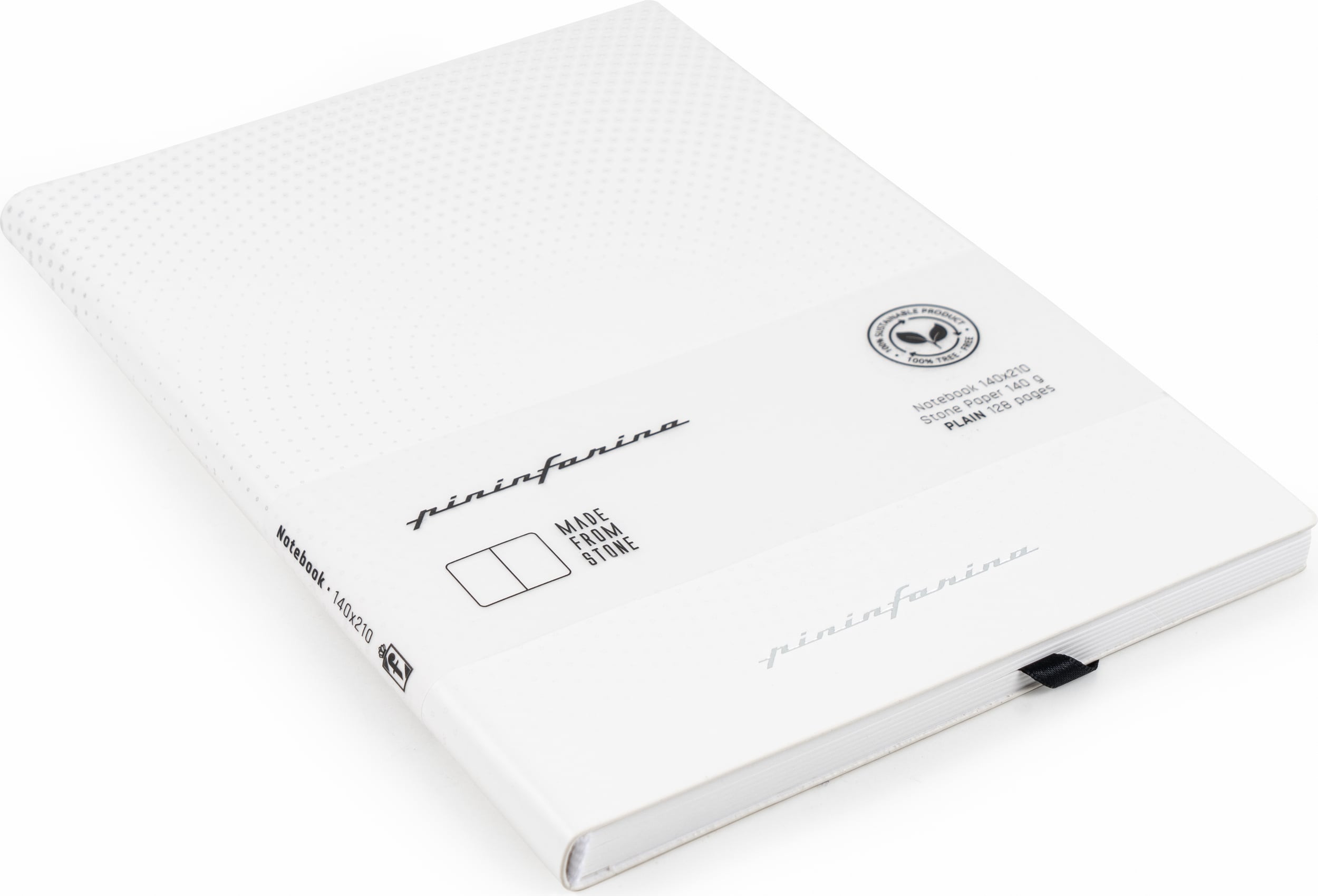 Pininfarina Flexi Notizbuch aus Steinpapier, wasserfest, liniert, A5, 128 Seiten, weiß