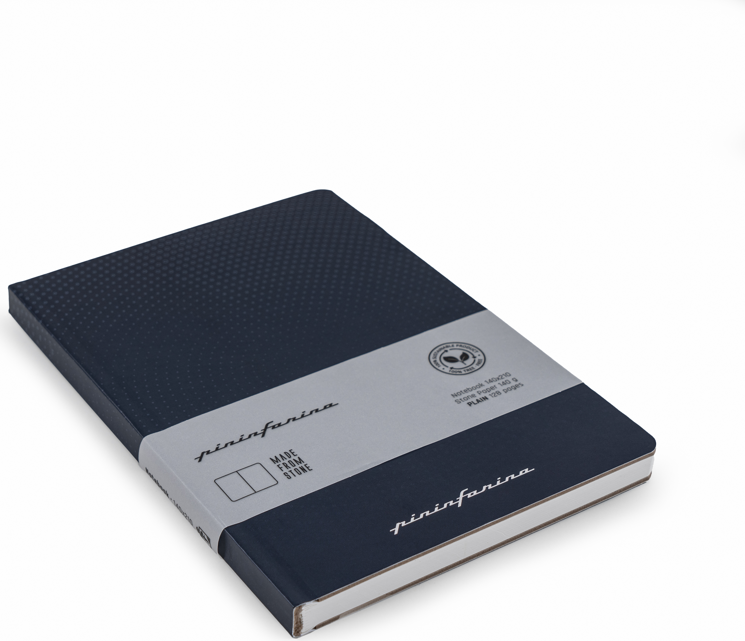 Pininfarina Hard Notizbuch aus Steinpapier, wasserfest, liniert, A5, 128 Seiten, schwarz