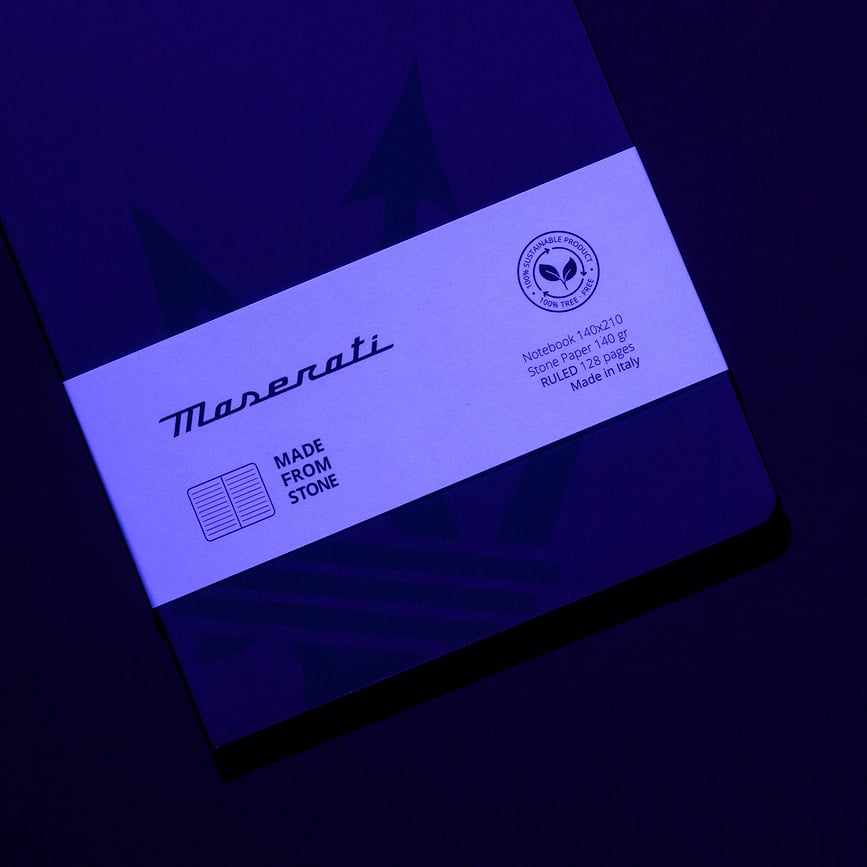 Pininfarina Maserati Notes, iz kamnitega papirja, vodoodporen, A5, 128 strani