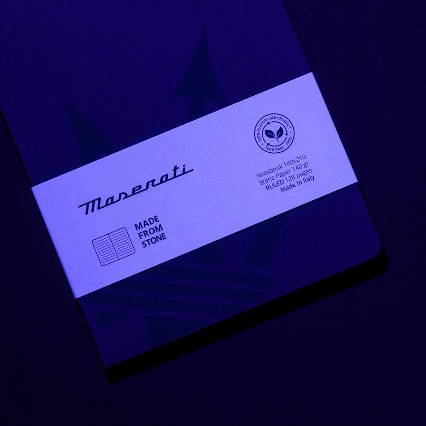 Pininfarina Maserati Σημειωματάριο αδιάβροχο, από χαρτί πέτρας, A5, 128 σελίδες
