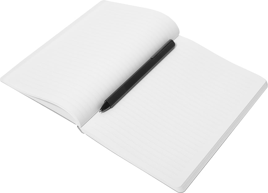 Pininfarina Notes iz kamnitega papirja, vodoodporen, črte, A5, 128 strani, črn