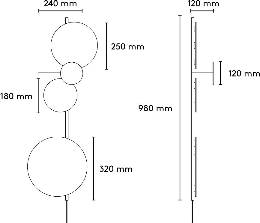 Aplique de pared Planet, rosa