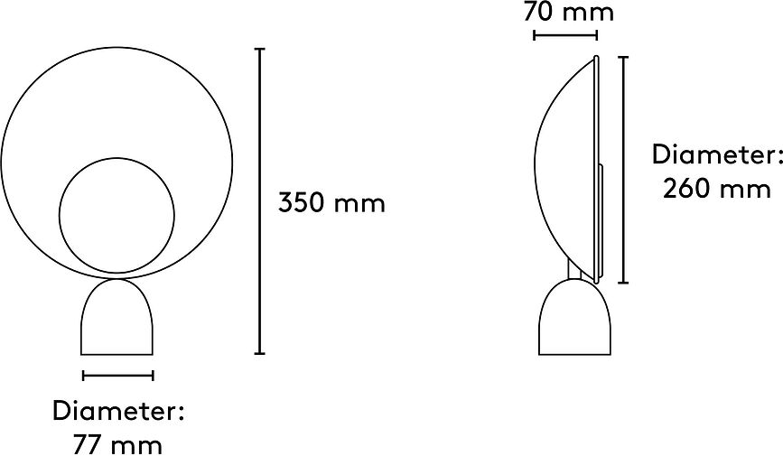 Blooper Lampe de Table, grise, avec disque bleu