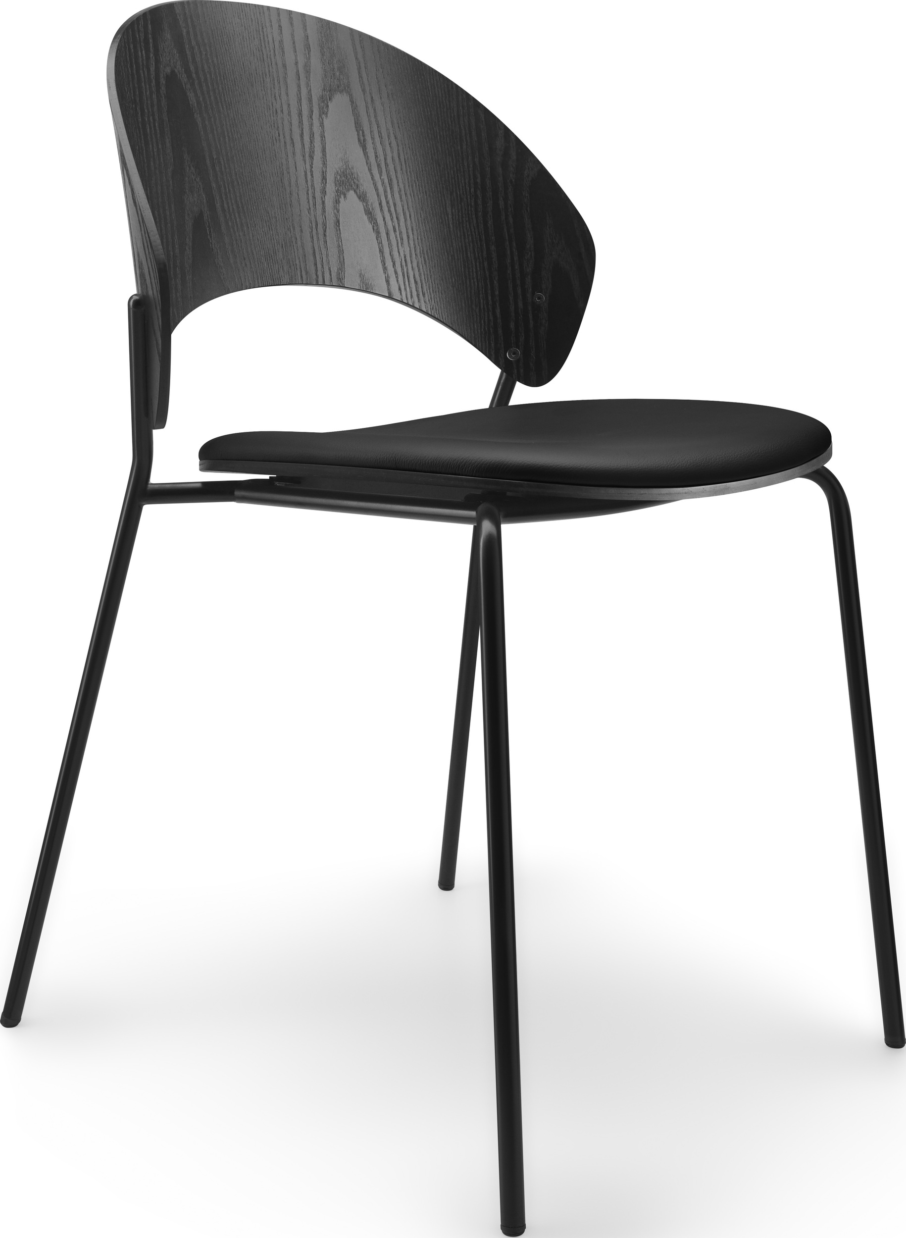 Dosina Stuhl mit gepolsterter Sitzfläche, schwarz