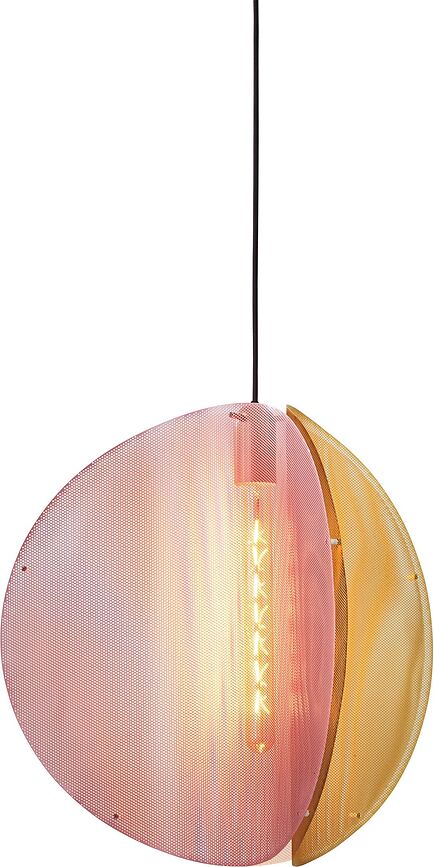 Lampada a sospensione Proxima, ottone, grigio-rosato