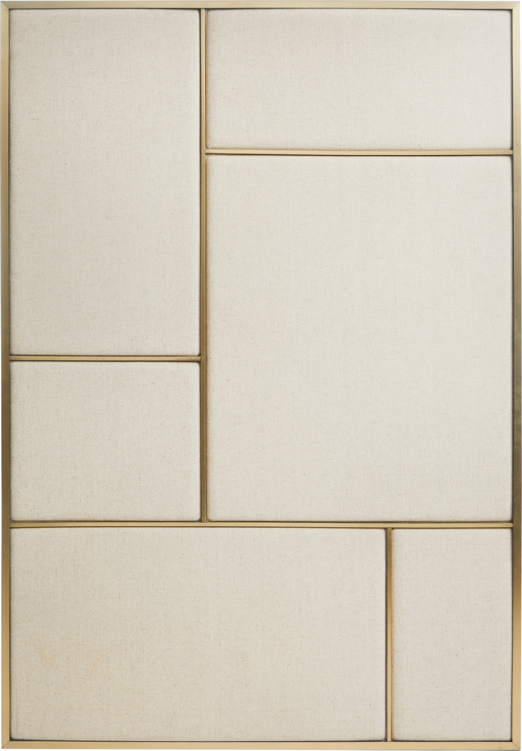 Nouveau Pin L Pinwand mit Messingrahmen, beige