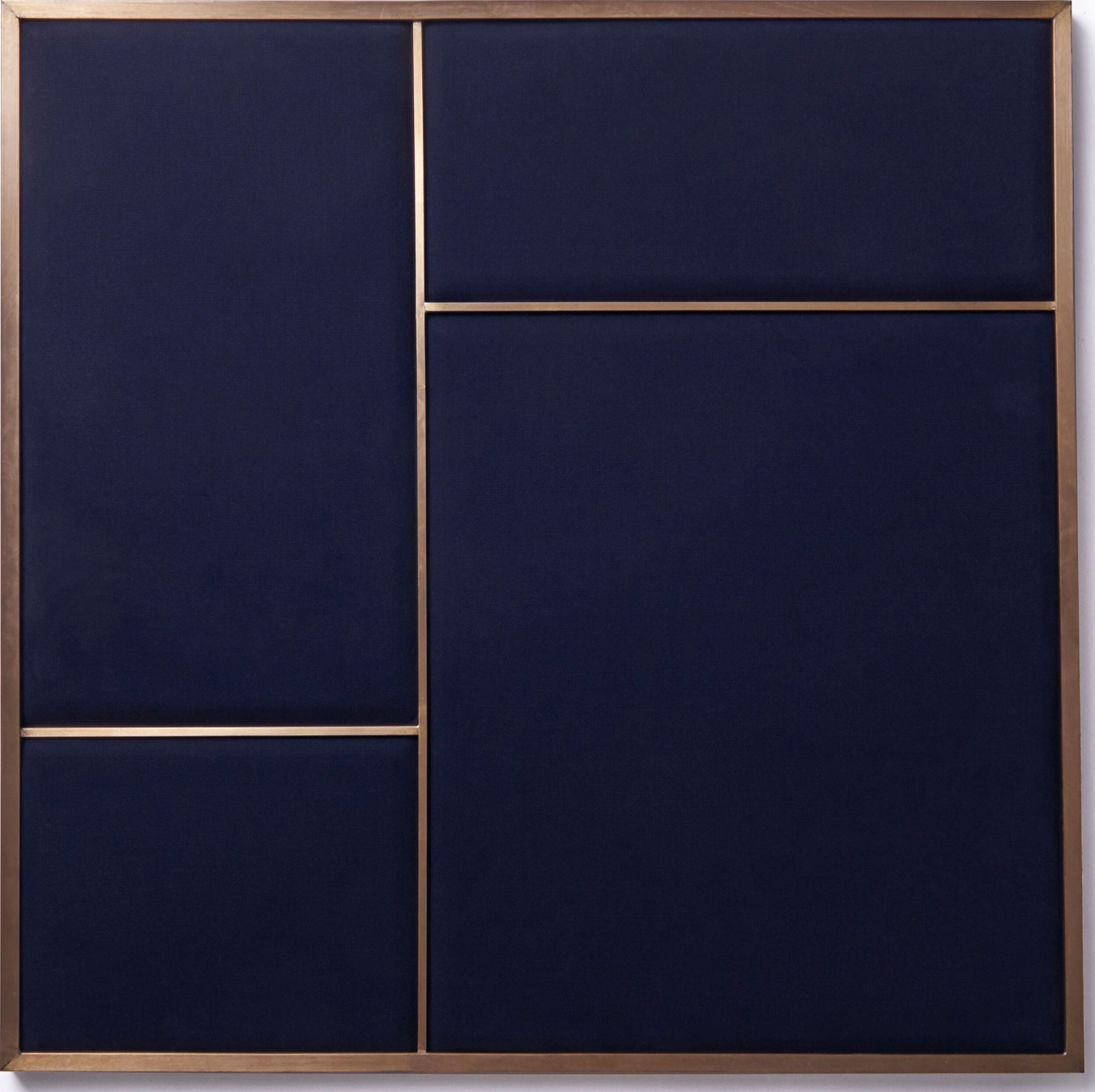 Nouveau Pin M Korktafel mit Messingrahmen, blau