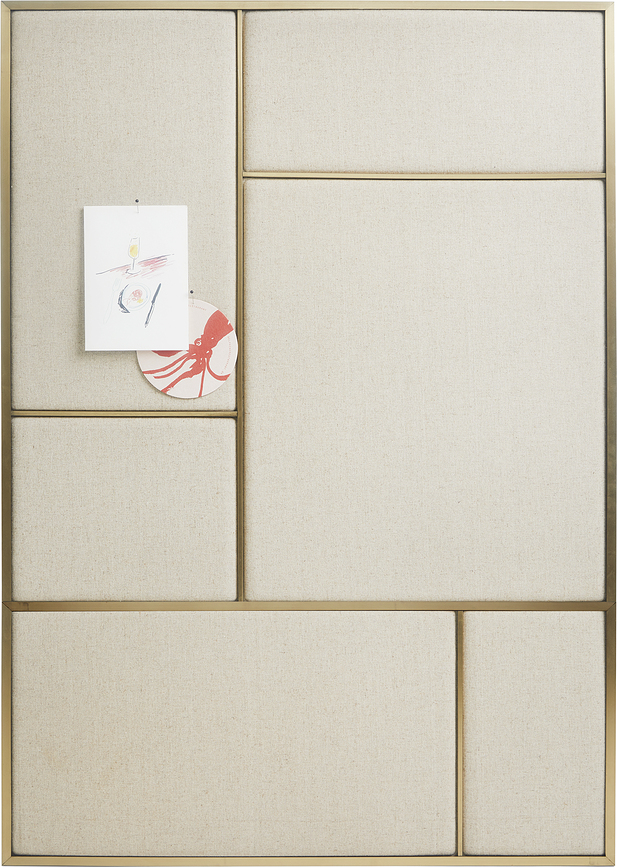 Nouveau Pin L Zidna Ploča tapecirana s mjedenim okvirom plava