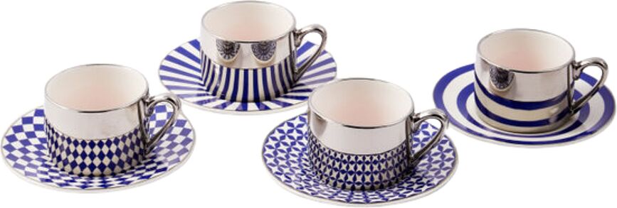 Aunty Espresso Cups with Saucers 90 ml, 4 pcs.